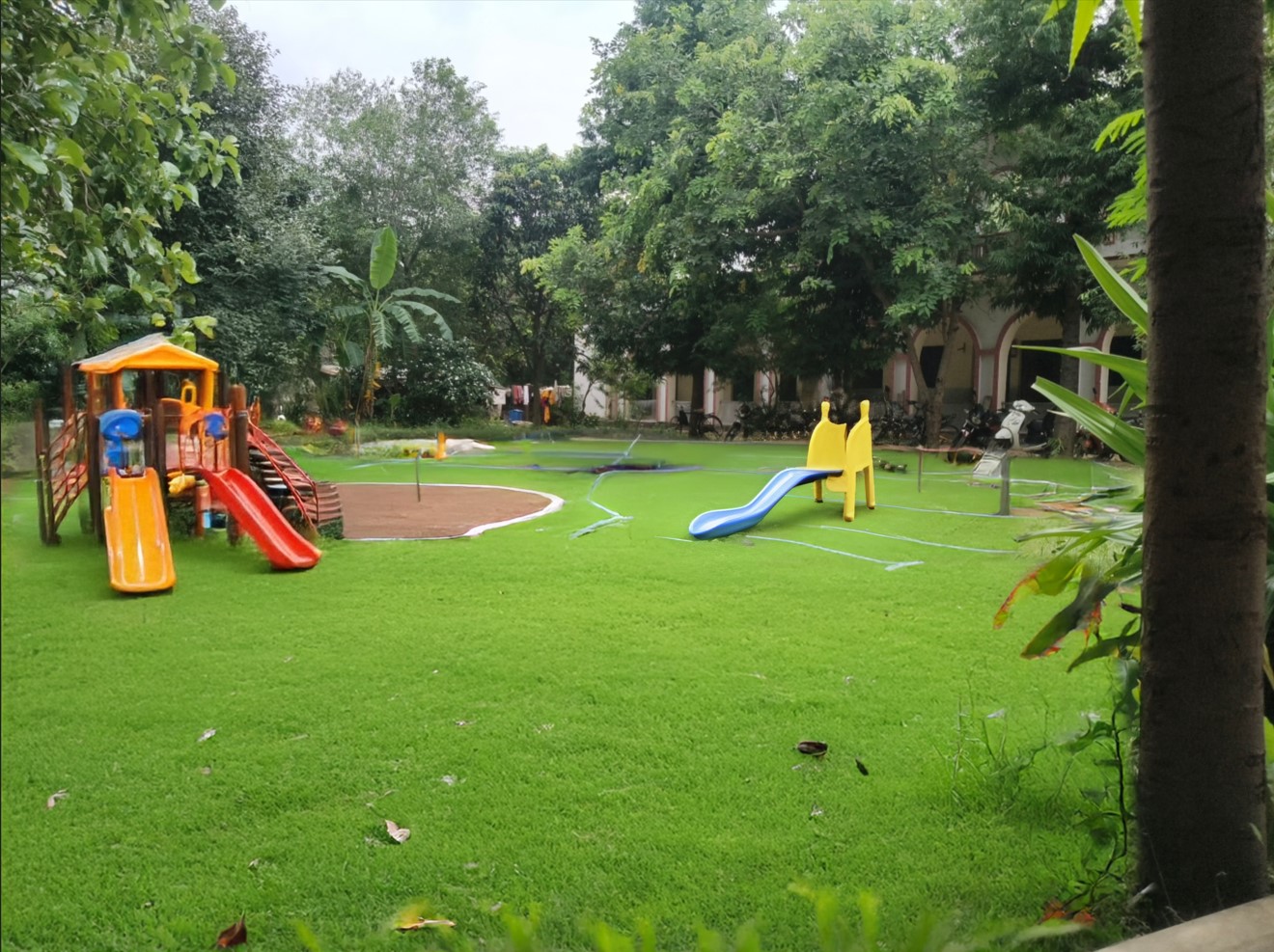 Students playing in the school playground